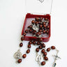 Dark brown wooden bead Catholic rosary with 7mm beads, oxidized chain, and traditional crucifix by RosaryCard